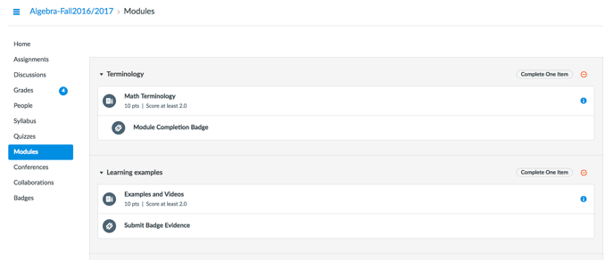 student module view