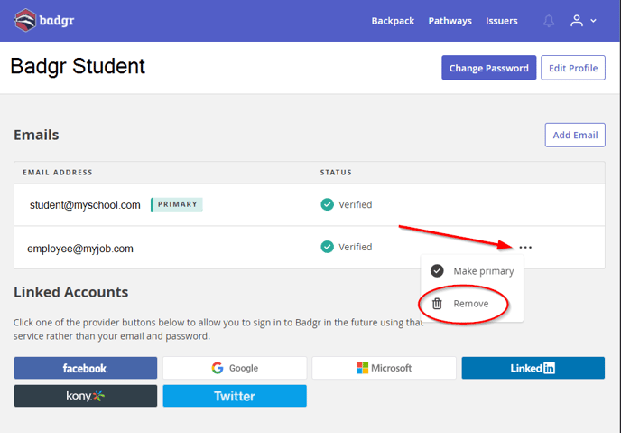 remove email